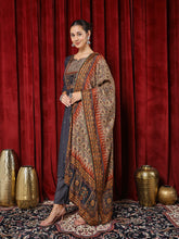 Printed Cotton Blend Kurta With Pants & Dupatta